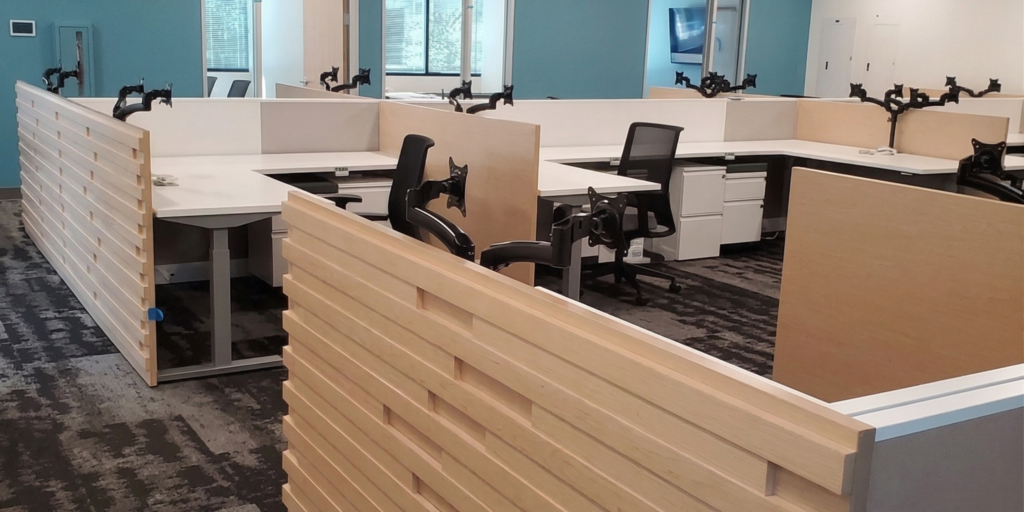 Completed cubicle and workstation-setup-for-a-corporate-office-in-the-Inland-Empire Completed cubicle and workstation setup for a corporate office in the Inland Empire.